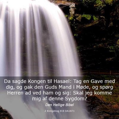 Picture 03 - 2 Kongebog 8:8 DA1871 - Da sagde Kongen til Hasael: Tag en Gave med dig, - Bible Verse Picture