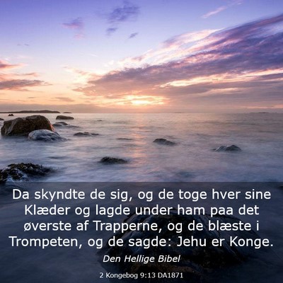 Picture 03 - 2 Kongebog 9:13 DA1871 - Da skyndte de sig, og de toge hver sine Klæder - Bible Verse Picture