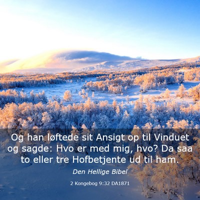 Picture 03 - 2 Kongebog 9:32 DA1871 - Og han løftede sit Ansigt op til Vinduet og - Bible Verse Picture