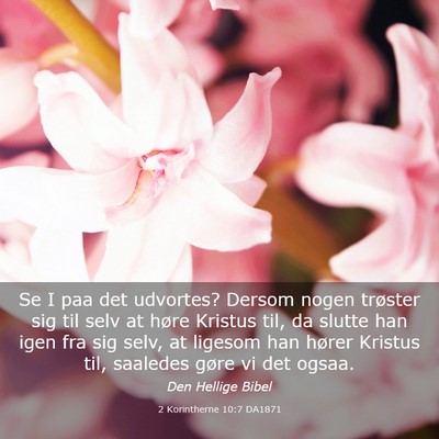 Picture 03 - 2 Korintherne 10:7 DA1871 - Se I paa det udvortes? Dersom nogen trøster sig - Bible Verse Picture