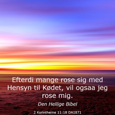 Picture 03 - 2 Korintherne 11:18 DA1871 - Efterdi mange rose sig med Hensyn til Kødet, vil - Bible Verse Picture