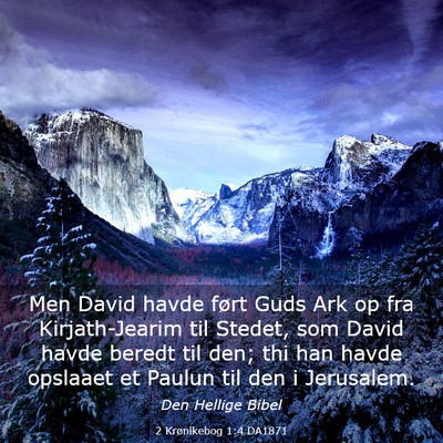 Picture 03 - 2 Krønikebog 1:4 DA1871 - Men David havde ført Guds Ark op fra - Bible Verse Picture