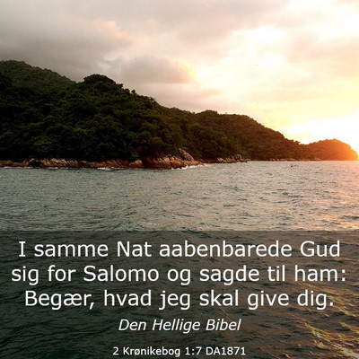 Picture 03 - 2 Krønikebog 1:7 DA1871 - I samme Nat aabenbarede Gud sig for Salomo og - Bible Verse Picture