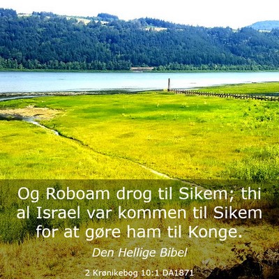 Picture 03 - 2 Krønikebog 10:1 DA1871 - Og Roboam drog til Sikem; thi al Israel var - Bible Verse Picture