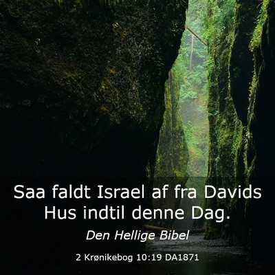 Picture 03 - 2 Krønikebog 10:19 DA1871 - Saa faldt Israel af fra Davids Hus indtil denne - Bible Verse Picture