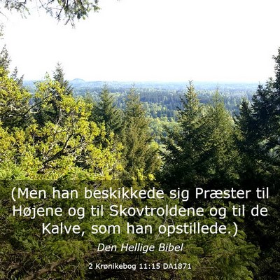 Picture 03 - 2 Krønikebog 11:15 DA1871 - (Men han beskikkede sig Præster til Højene og - Bible Verse Picture