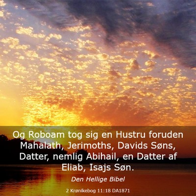 Picture 03 - 2 Krønikebog 11:18 DA1871 - Og Roboam tog sig en Hustru foruden Mahalath, - Bible Verse Picture