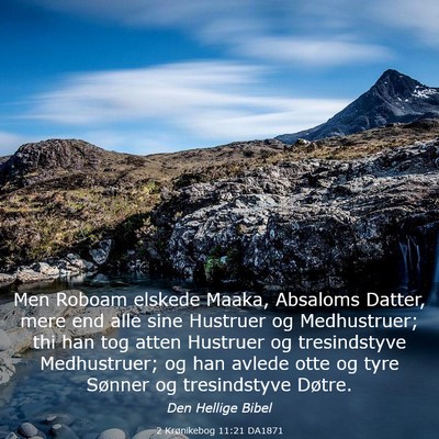 Picture 03 - 2 Krønikebog 11:21 DA1871 - Men Roboam elskede Maaka, Absaloms Datter, mere - Bible Verse Picture