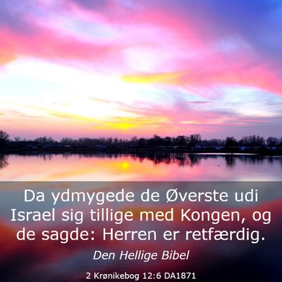 Picture 03 - 2 Krønikebog 12:6 DA1871 - Da ydmygede de Øverste udi Israel sig tillige - Bible Verse Picture