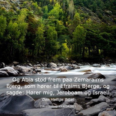 Picture 03 - 2 Krønikebog 13:4 DA1871 - Og Abia stod frem paa Zemaraims Bjerg, som hører - Bible Verse Picture