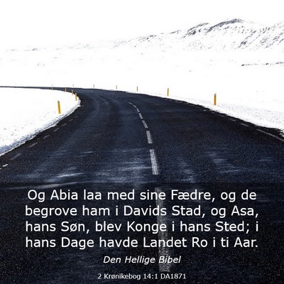 Picture 03 - 2 Krønikebog 14:1 DA1871 - Og Abia laa med sine Fædre, og de begrove ham i - Bible Verse Picture