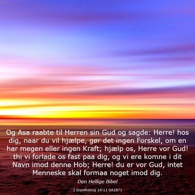 Picture 03 - 2 Krønikebog 14:11 DA1871 - Og Asa raabte til Herren sin Gud og sagde: Herre! - Bible Verse Picture