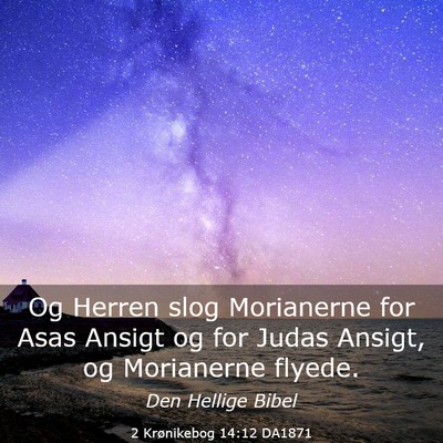 Picture 03 - 2 Krønikebog 14:12 DA1871 - Og Herren slog Morianerne for Asas Ansigt og for - Bible Verse Picture