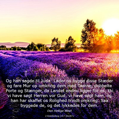 Picture 03 - 2 Krønikebog 14:7 DA1871 - Og han sagde til Juda: Lader os bygge disse - Bible Verse Picture