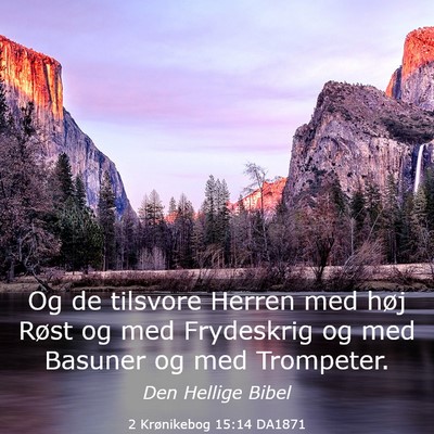 Picture 03 - 2 Krønikebog 15:14 DA1871 - Og de tilsvore Herren med høj Røst og med - Bible Verse Picture