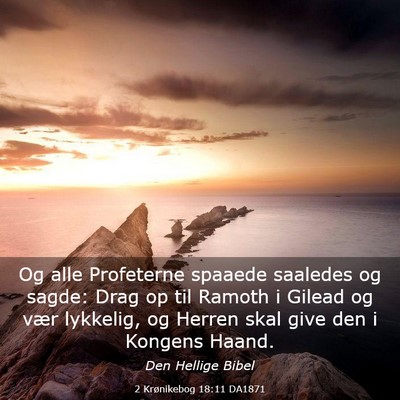 Picture 03 - 2 Krønikebog 18:11 DA1871 - Og alle Profeterne spaaede saaledes og sagde: - Bible Verse Picture