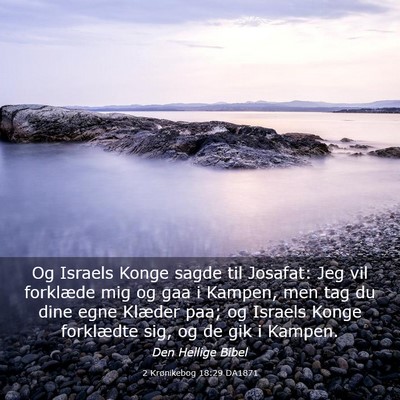 Picture 03 - 2 Krønikebog 18:29 DA1871 - Og Israels Konge sagde til Josafat: Jeg vil - Bible Verse Picture