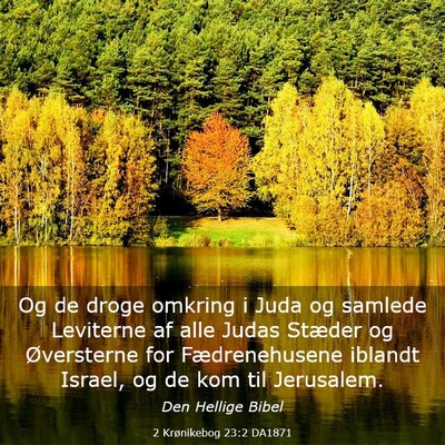 Picture 03 - 2 Krønikebog 23:2 DA1871 - Og de droge omkring i Juda og samlede Leviterne - Bible Verse Picture
