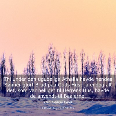 Picture 03 - 2 Krønikebog 24:7 DA1871 - Thi under den ugudelige Athalia havde hendes - Bible Verse Picture