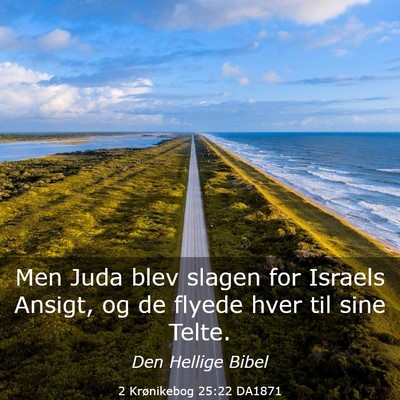 Picture 03 - 2 Krønikebog 25:22 DA1871 - Men Juda blev slagen for Israels Ansigt, og de - Bible Verse Picture
