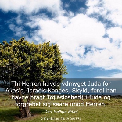 Picture 03 - 2 Krønikebog 28:19 DA1871 - Thi Herren havde ydmyget Juda for Akas's, Israels - Bible Verse Picture