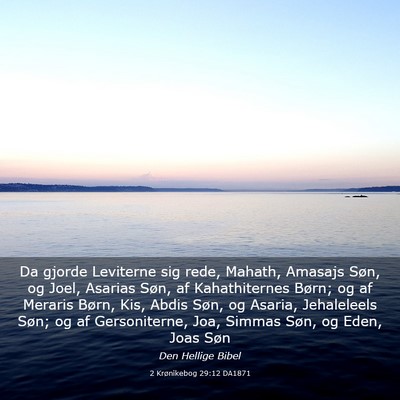 Picture 03 - 2 Krønikebog 29:12 DA1871 - Da gjorde Leviterne sig rede, Mahath, Amasajs - Bible Verse Picture