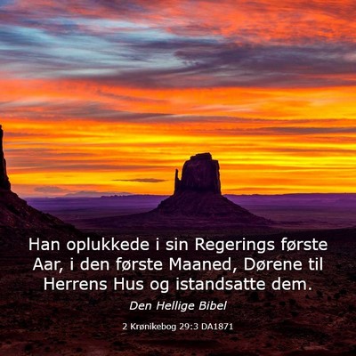 Picture 03 - 2 Krønikebog 29:3 DA1871 - Han oplukkede i sin Regerings første Aar, i den - Bible Verse Picture