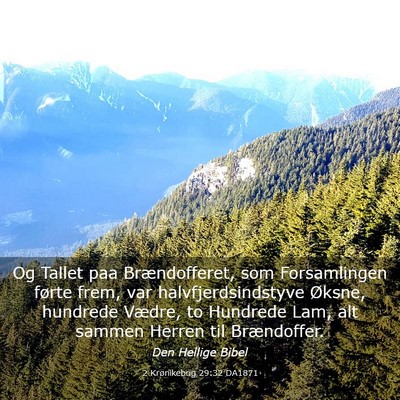 Picture 03 - 2 Krønikebog 29:32 DA1871 - Og Tallet paa Brændofferet, som Forsamlingen - Bible Verse Picture