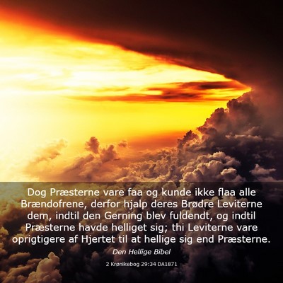 Picture 03 - 2 Krønikebog 29:34 DA1871 - Dog Præsterne vare faa og kunde ikke flaa alle - Bible Verse Picture