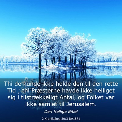 Picture 03 - 2 Krønikebog 30:3 DA1871 - Thi de kunde ikke holde den til den rette Tid ; - Bible Verse Picture