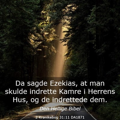 Picture 03 - 2 Krønikebog 31:11 DA1871 - Da sagde Ezekias, at man skulde indrette Kamre i - Bible Verse Picture