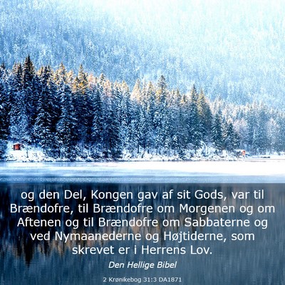 Picture 03 - 2 Krønikebog 31:3 DA1871 - og den Del, Kongen gav af sit Gods, var til - Bible Verse Picture