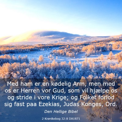 Picture 03 - 2 Krønikebog 32:8 DA1871 - Med ham er en kødelig Arm, men med os er Herren - Bible Verse Picture