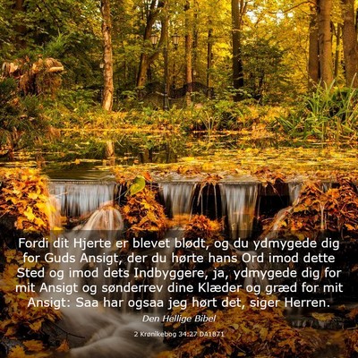 Picture 03 - 2 Krønikebog 34:27 DA1871 - Fordi dit Hjerte er blevet blødt, og du ydmygede - Bible Verse Picture