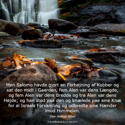 Picture 03 - 2 Krønikebog 6:13 DA1871 - Men Salomo havde gjort en Forhøjning af Kobber - Bible Verse Picture