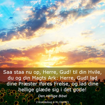 Picture 03 - 2 Krønikebog 6:41 DA1871 - Saa staa nu op, Herre, Gud! til din Hvile, du og - Bible Verse Picture