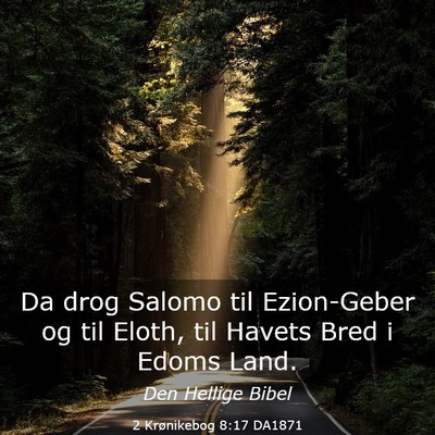 Picture 03 - 2 Krønikebog 8:17 DA1871 - Da drog Salomo til Ezion-Geber og til Eloth, til - Bible Verse Picture