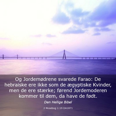 Picture 03 - 2 Mosebog 1:19 DA1871 - Og Jordemødrene svarede Farao: De hebraiske ere - Bible Verse Picture