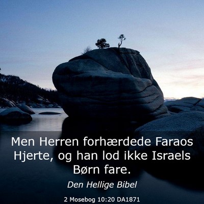 Picture 03 - 2 Mosebog 10:20 DA1871 - Men Herren forhærdede Faraos Hjerte, og han lod - Bible Verse Picture
