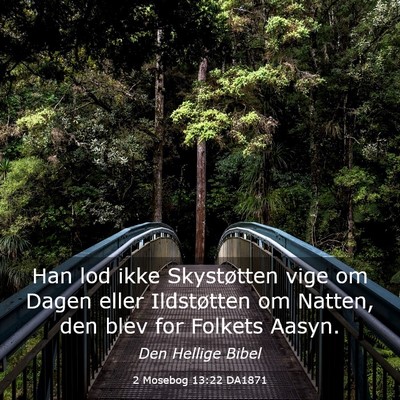 Picture 03 - 2 Mosebog 13:22 DA1871 - Han lod ikke Skystøtten vige om Dagen eller - Bible Verse Picture