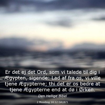 Picture 03 - 2 Mosebog 14:12 DA1871 - Er det ej det Ord, som vi talede til dig i - Bible Verse Picture