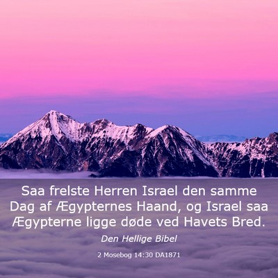 Picture 03 - 2 Mosebog 14:30 DA1871 - Saa frelste Herren Israel den samme Dag af - Bible Verse Picture