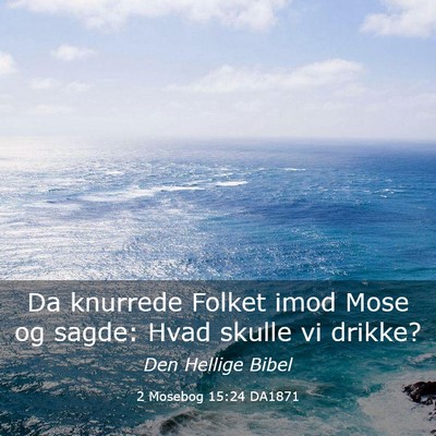 Picture 03 - 2 Mosebog 15:24 DA1871 - Da knurrede Folket imod Mose og sagde: Hvad - Bible Verse Picture