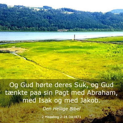 Picture 03 - 2 Mosebog 2:24 DA1871 - Og Gud hørte deres Suk, og Gud tænkte paa sin - Bible Verse Picture
