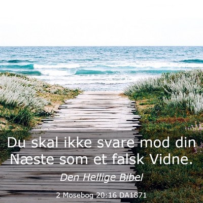 Picture 03 - 2 Mosebog 20:16 DA1871 - Du skal ikke svare mod din Næste som et falsk - Bible Verse Picture