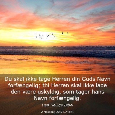 Picture 03 - 2 Mosebog 20:7 DA1871 - Du skal ikke tage Herren din Guds Navn - Bible Verse Picture