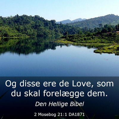 Picture 03 - 2 Mosebog 21:1 DA1871 - Og disse ere de Love, som du skal forelægge - Bible Verse Picture