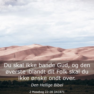 Picture 03 - 2 Mosebog 22:28 DA1871 - Du skal ikke bande Gud, og den øverste iblandt - Bible Verse Picture