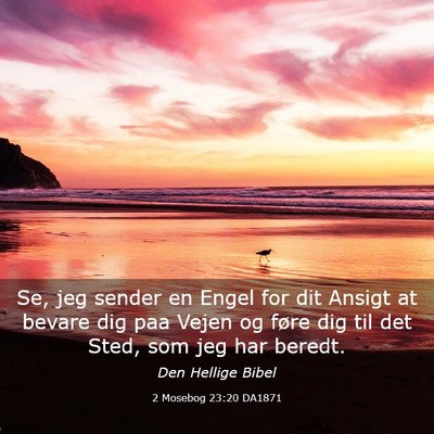 Picture 03 - 2 Mosebog 23:20 DA1871 - Se, jeg sender en Engel for dit Ansigt at bevare - Bible Verse Picture