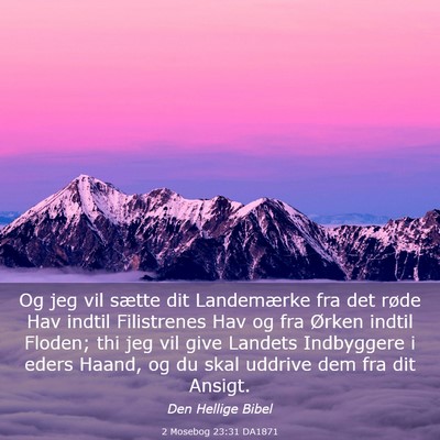 Picture 03 - 2 Mosebog 23:31 DA1871 - Og jeg vil sætte dit Landemærke fra det røde - Bible Verse Picture